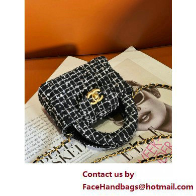 Chanel Sequin Embroidered Tweed  &  Gold-Tone Metal Clutch with Chain Bag AP3435 Black 2025